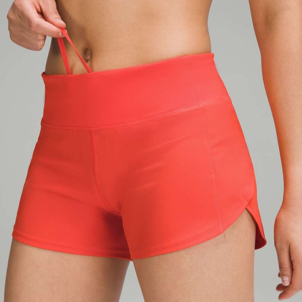 Lululemon Speed Up Mid-Rise Lined Short 4" Solar Orange Size 2